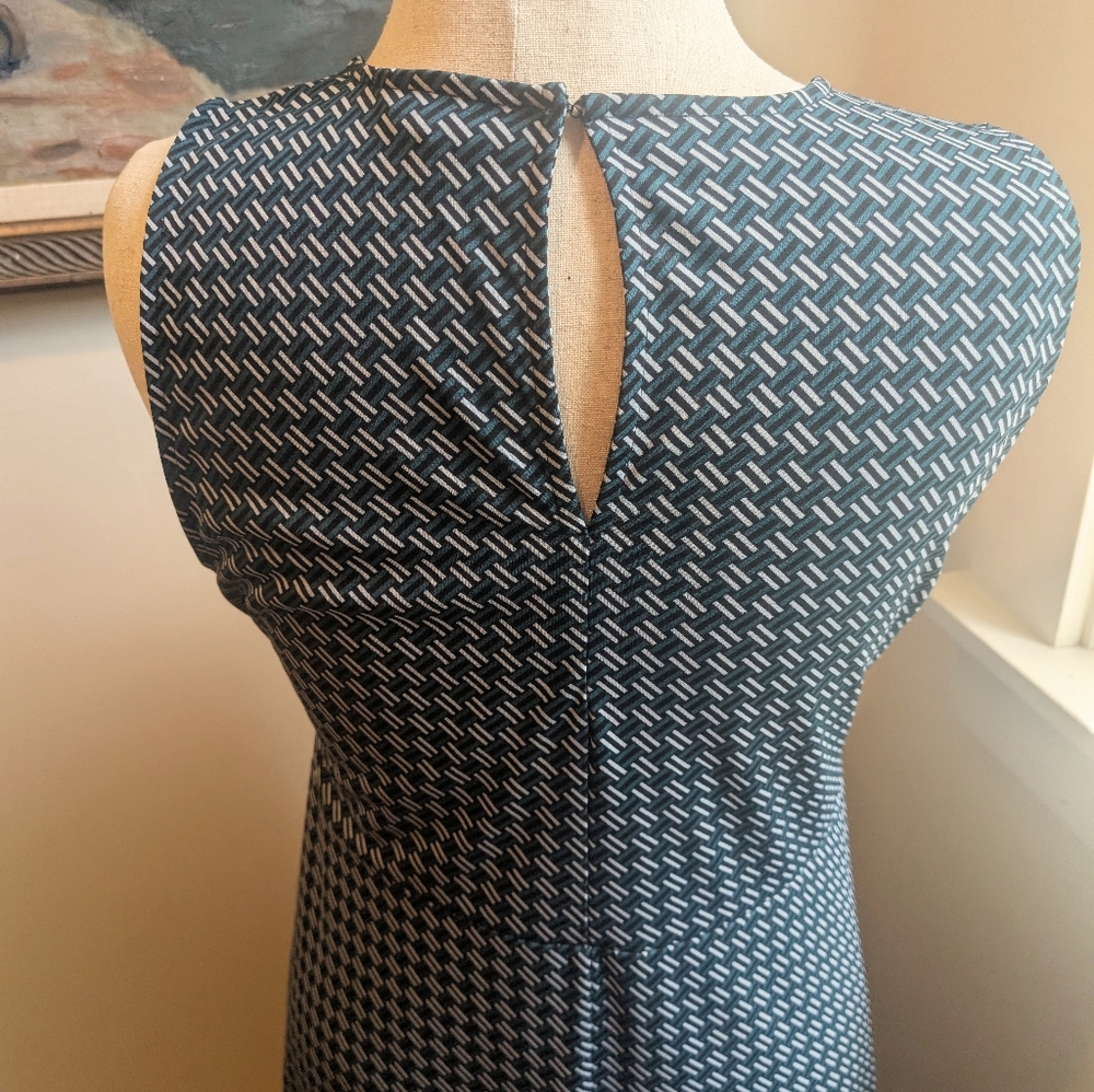 Ann Taylor Teal Black and White Midi Dress - Picture 5 of 5
